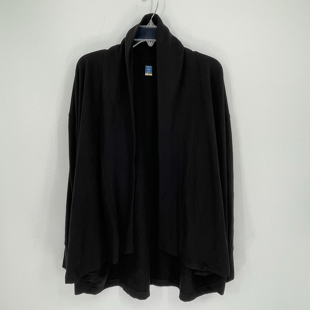 Old Navy‎ Women's Black Live-In French Terry Open Front Cardigan Sweater Size 2X